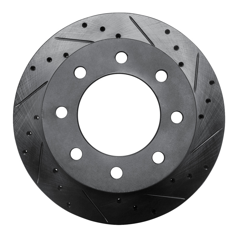 Chevrolet Silverado 1500 Brake Rotor (1) - Rear Right - R1 Concepts - Drilled & Slotted - Black - `03-`05
